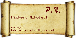 Pickert Nikolett névjegykártya